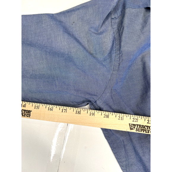 Tommy Hilfiger Mens Wrinkle Free Stretch Regular Fit Dress Shirt XL Blue - Picture 11 of 11